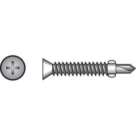 HILLMAN Self-Drilling Screw, #10-24 x 1 in, Zinc Plated Steel Wafer Head Phillips Drive 78640